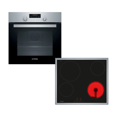 Pitsos Σετ Εντοιχιζόμενος Φούρνος PH10M40X2 + Εστία αυτόνομη κεραμική CRE645S06