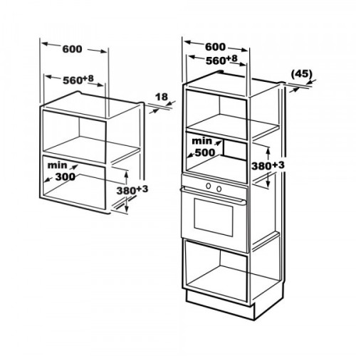 Candy Εντοιχιζόμενος Φούρνος Μικροκυμάτων MIS1730B 17lt Μαύρος