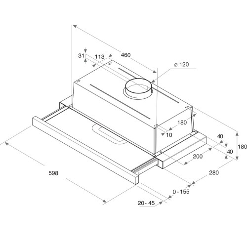 Whirlpool Απορροφητήρας Συρόμενος AKR 749/1 60cm Inox 
