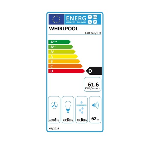 Whirlpool Απορροφητήρας Συρόμενος AKR 749/1 60cm Inox 