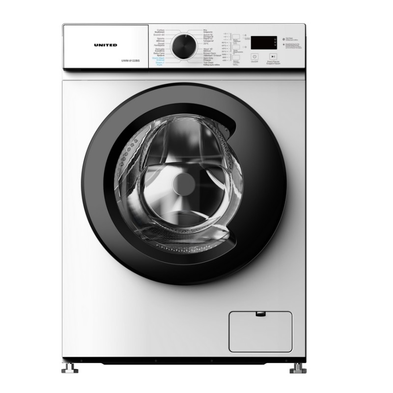 United Πλυντήριο Ρούχων UWM-8122BS 8kg 1200 Στροφών