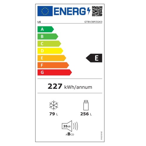 LG Ψυγείο Δίπορτο GTBV38PZGKD Total No Frost 335lt Υ172xΠ60xΒ71εκ. Inox