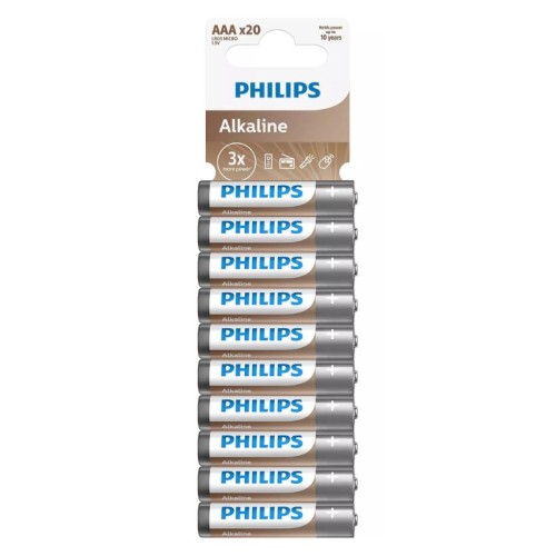 Philips Αλκαλικές Μπαταρίες LR03A20T/GRS Entry 20τεμ AAA (1150350-0009)