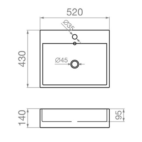 Pyramis Νιπτήρας Κρεμαστός Lobelia (023017401) 52x43cm Λευκός