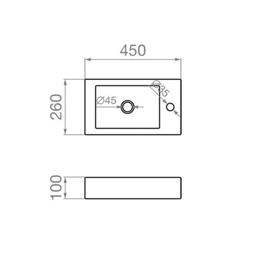 Pyramis Νιπτήρας Κρεμαστός Lobelia (023017501) 45x26cm Λευκός