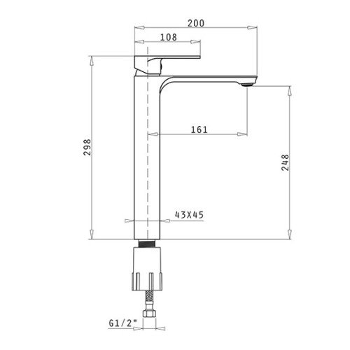 Pyramis Μπαταρία Νιπτήρα Αναμεικτική Brillante XL (090939601) 