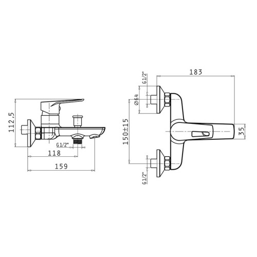 Pyramis Αναμεικτική Επιτοίχια Μπαταρία Λουτρού Libreto (090928901)