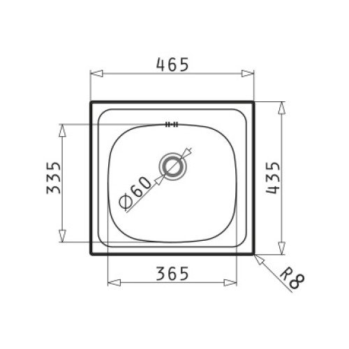 Pyramis Νεροχύτης Ένθετος E33 1B 46,5x43,5cm (100139701) Inox Σαγρέ