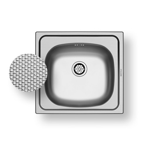 Pyramis Νεροχύτης Ένθετος E33 1B 46,5x43,5cm (100139701) Inox Σαγρέ