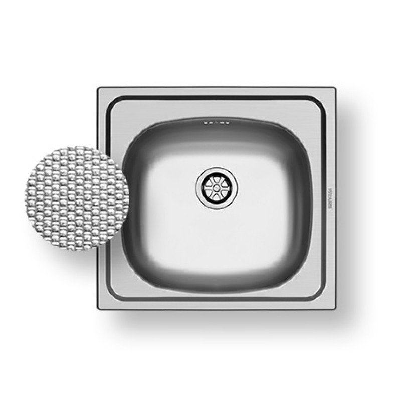 Pyramis Νεροχύτης Ένθετος E33 1B 46,5x43,5cm (100139701) Inox Σαγρέ