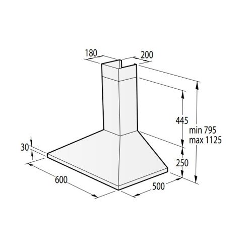 Gorenje Απορροφητήρας Τζάκι WHC63CLB 736180 (60cm) Μαύρος