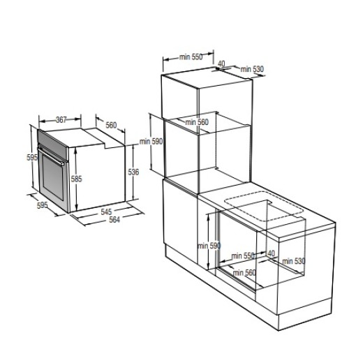 Gorenje Σετ Φούρνος Ανω Πάγκου BOS6737E06BG + Εστίες Κεραμικές ECT43X (034062901)