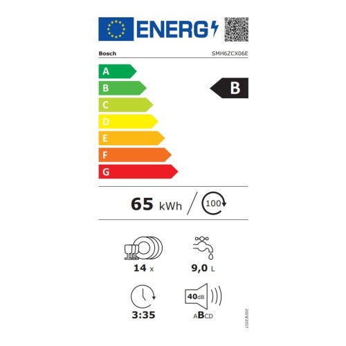 Bosch Εντοιχιζόμενο Πλυντήριο Πιάτων SMH6ZCX06E για 14 Σερβίτσια Π59.8xY81.5εκ.