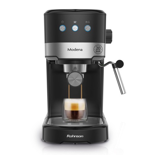 Rohnson Μηχανή Espresso Modena R-98012 1100W Πίεσης 20bar Μαύρη
