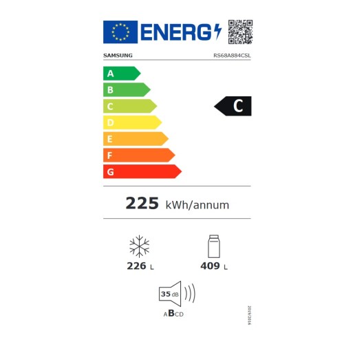 Samsung Ψυγείο Ντουλάπα RS68A884CSL/EF 635Lt Υ178xΠ91.2xΒ71,6εκ.