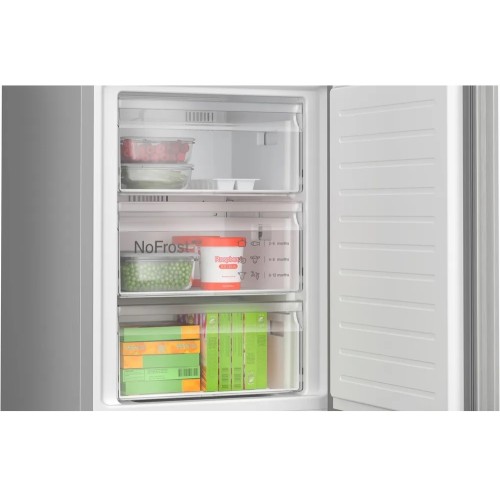 Bosch Ψυγειοκαταψύκτης KGN392LCF Full NoFrost 363Lt Υ203xΠ60xΒ66,5εκ. Metal Look