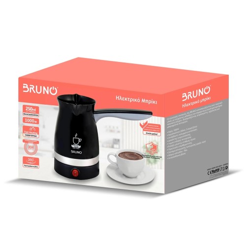 Bruno Ηλεκτρικό Μπρίκι BRN-0187 1000W με Χωρητικότητα 250ml Μαύρο