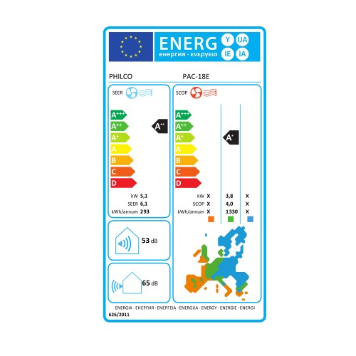 Philco Κλιματιστικό Inverter PAC-18E 18000btu με Wi-Fi (A++/A+++)