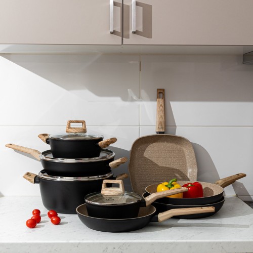 Estia ESTIA ΤΗΓΑΝΙ EARTH ΑΝΤΙΚΟΛΛΗΤΙΚΟ ΠΡΕΣΣΑΡΙΣΤΟΥ ΑΛΟΥΜΙΝΙΟΥ 24cm