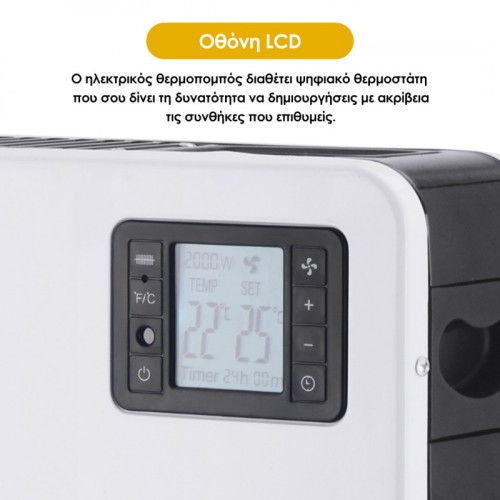 HomeVero Θερμοπομπός HV-CH2000 με Τηλεχειριστήριο 2000W