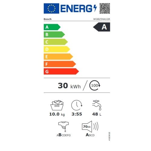 Bosch Πλυντήριο Ρούχων WGB254A1GR (10kg 1400rpm A)