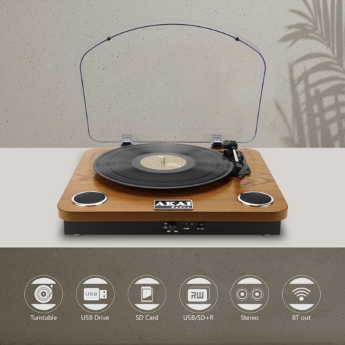 Akai Πικάπ ATT-11BTN με Bluetooth, USB και Ενσωματωμένα Ηχεία