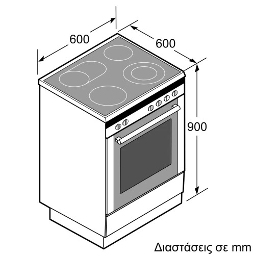 Bosch Κεραμική Κουζίνα HKR39A250U Inox