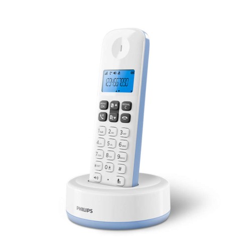 Philips Ασύρματο τηλέφωνο  D1611S/GRS Γαλάζιο (Ελληνικό Μενού) με ανοιχτή ακρόαση, φωτιζόμενη οθόνη και 50 μνήμες