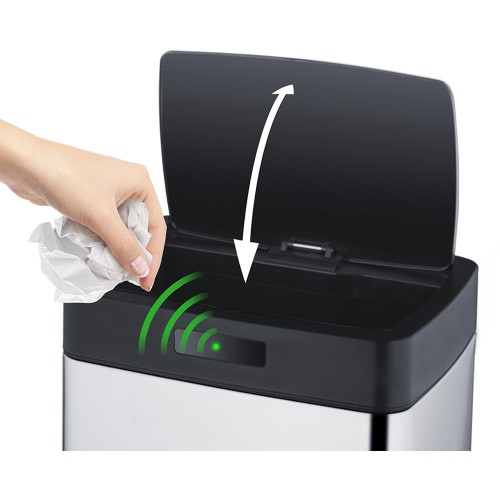 Lamart Κάδος Απορριμάτων με Φωτοκύτταρο 45lt Silver LT8044