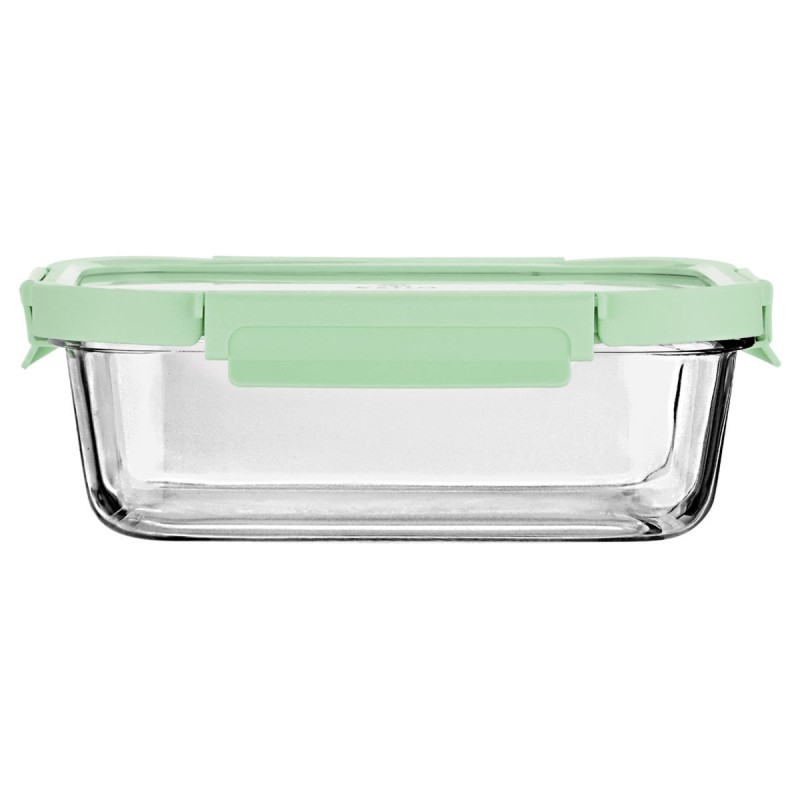 Estia Φαγητοδοχείο CLICK&SEAL γυάλινο 1520ml 23.5x17.8x7.6cm με καπάκι πλαστικό Mint