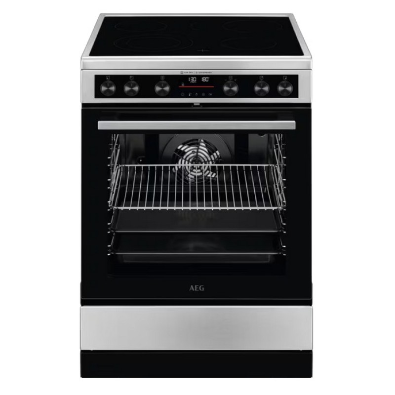 AEG Κεραμική Κουζίνα CCB6693APM 73Lt με Πυρόλυση Inox Α+