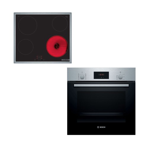 Bosch Σετ Φούρνος Ανω Πάγκου HBF154BS0 + Εστία αυτόνομη κεραμική PKE645BA2E