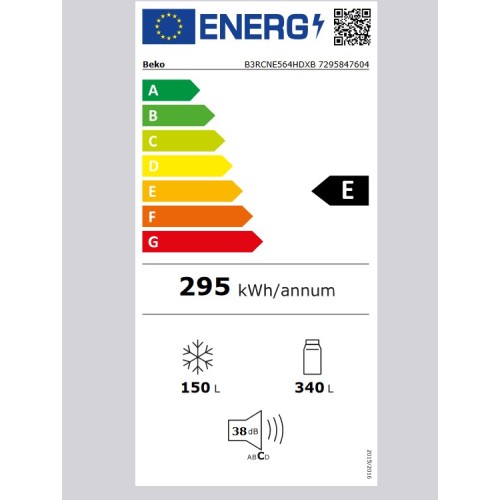 Beko Ψυγειοκαταψύκτης B3RCNE564HDXB 561lt No Frost Υ19.2xΠ70xΒ74.5cm Inox