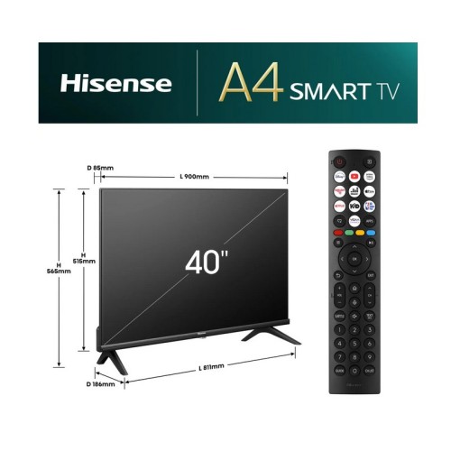 Hisense Τηλεόραση Smart Full HD 40A4N 40''