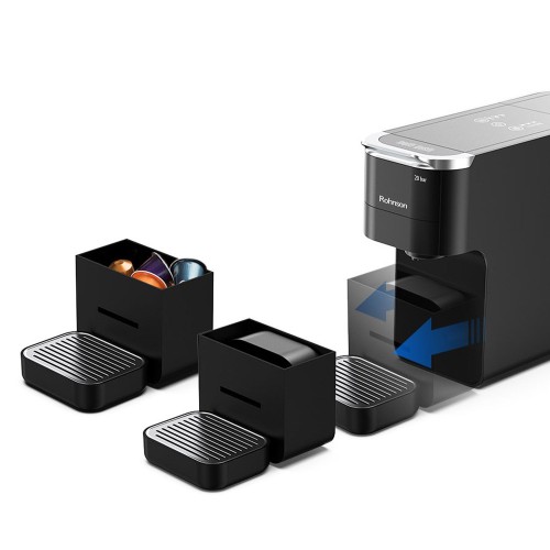 Rohnson Καφετιέρα Espresso R-98055 Multicapsule 5 σε 1 Μαύρη 1545W Πίεσης 20bar