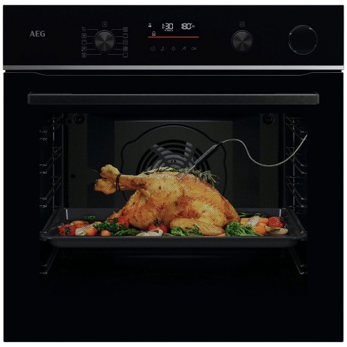 AEG Εντοιχιζόμενος Φούρνος Ανω πάγκου TR6PB531SB 6000 SenseCook Black με Πυρόλυση