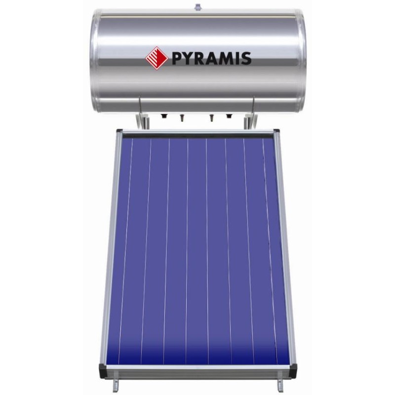 Pyramis Ηλιακός Θερμοσίφωνας 160Lt Επιλεκτικού Συλλέκτη 2 τ.μ. Διπλής Ενέργειας (026000305)