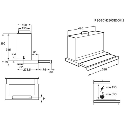 AEG Απορροφητήρας Συρόμενος GDP866PB Inox (60cm)