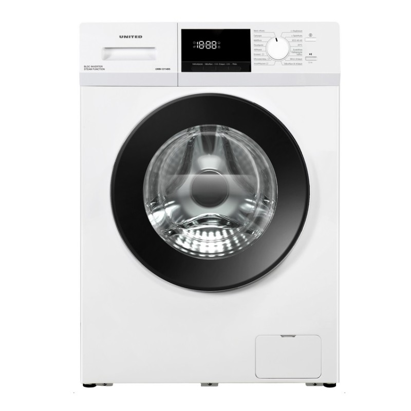 United Πλυντήριο Ρούχων UWM-12114BS 12kg 1400 Στροφων Α