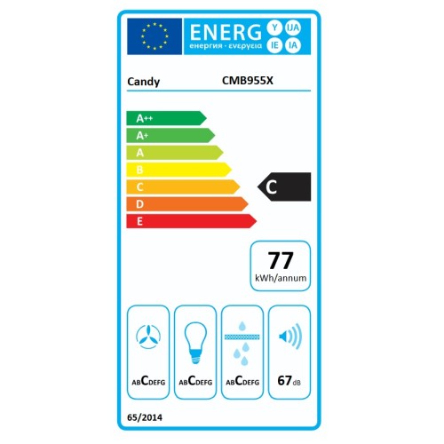 Candy Απορροφητήρας Καμινάδα CMB955X 90cm Inox