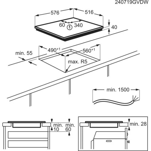 Electrolux Αυτόνομη Κεραμική Εστία EHF46547XK 60cm