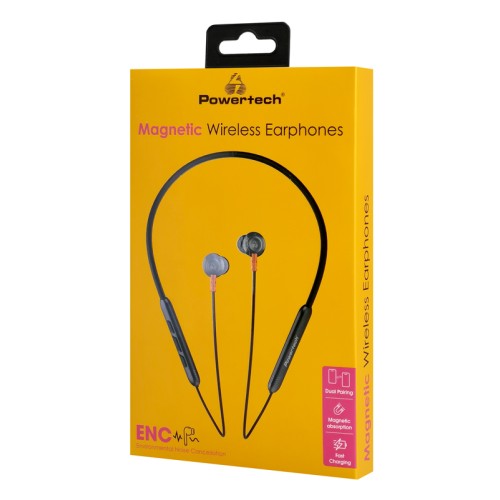 Powertech Earphones PT-1228 με Μαγνήτη και Bluetooth