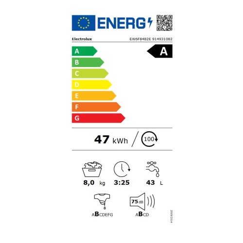 Electrolux Πλυντήριο Ρούχων EW6F8482E (8kg 1400Rpm)
