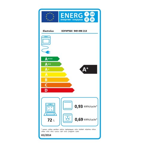 Electrolux Εντοιχιζόμενος Φούρνος Ανω Πάγκου EOF4P56X 72Lt