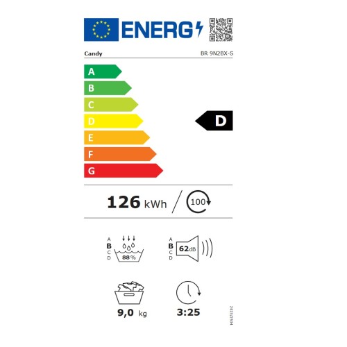 Candy Στεγνωτήριο Ρούχων BR 9N2BX-S με Αντλία Θερμότητας 9kg