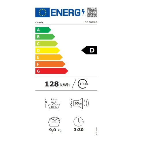 Candy Στεγνωτήριο Ρούχων GD 9N2B-S με Αντλία Θερμότητας 9kg