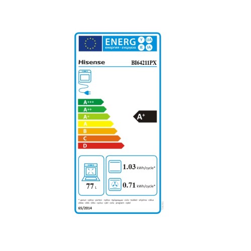 Hisense Εντοιχιζόμενος Φούρνος Ανω Πάγκου BI64211PX 77lt