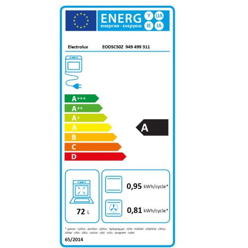 Electrolux Εντοιχιζόμενος Φούρνος Ανω Πάγκου 600 SteamBake EOD5C50Z 72Lt