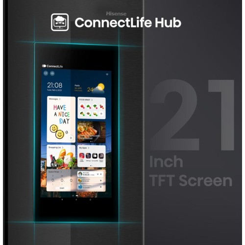 Hisense Ψυγείο Ντουλάπα RS9P628GPFE 614lt Υ179xΠ91xΒ73εκ. Μαύρο
