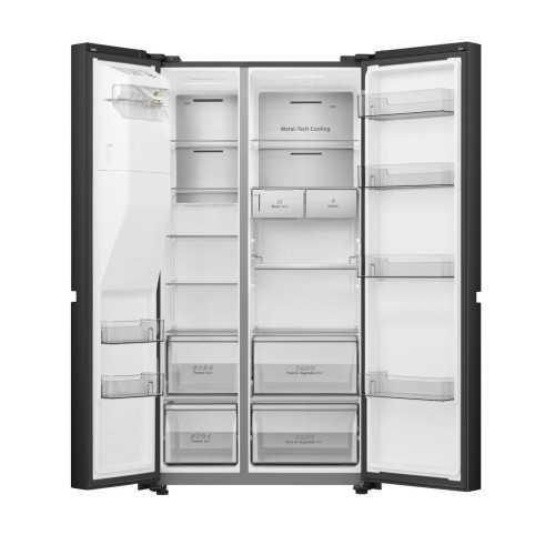 Hisense Ψυγείο Ντουλάπα RS818N4TFE 632lt Υ179xΠ91xΒ73εκ. Μαύρο